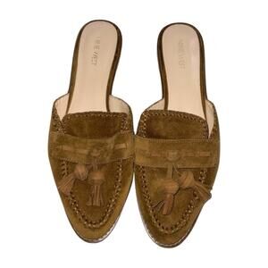 Nine West Brown Suede Mules with Tassels